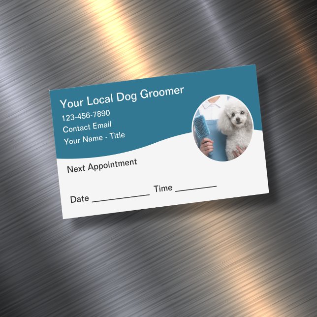 Dog Grooming Customer Magnetic Appointment Cards Magnetiska Visitkort (Skapare uppladdad)