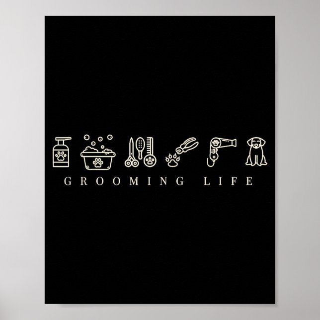 Dog Grooming Dog Groomer Life Work Pet Groomer Ico Poster (Framsidan)