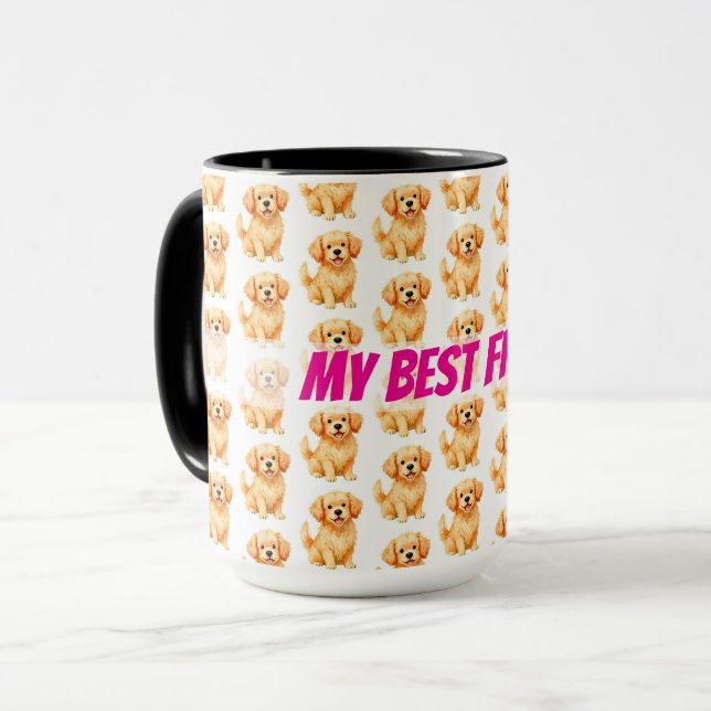 Dog Grooming Personalized Luxury Modern Collection Mugg (Framsida vänster)