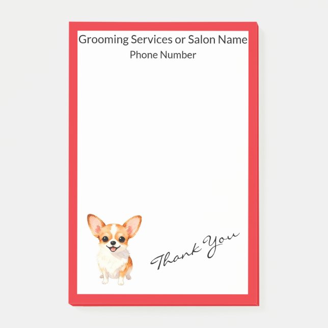 Dog Grooming Personalized Luxury Trendy Collection Post-it Block (Framsida)