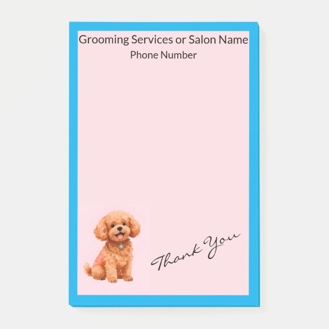 Dog Grooming Personalized Modern Collection Post-it Block (Framsida)