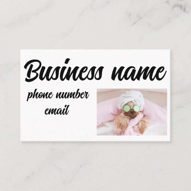 Dog grooming Spa Business Card Visitkort (Framsida)