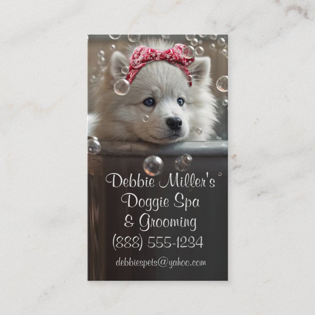Dog Grooming Spa Business Card Visitkort (Framsida)