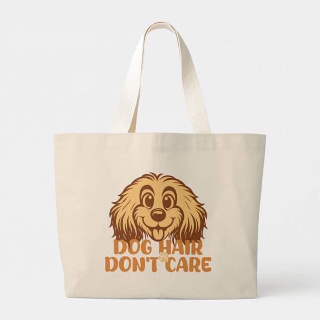 Dog Hair Don’t Care – Funny Dog Lover Tote Bag Jumbo Tygkasse (Baksida)