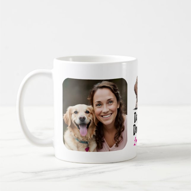 Dog Hair, Don't Care Retriever Puppy Photo Name Kaffemugg (Vänster)