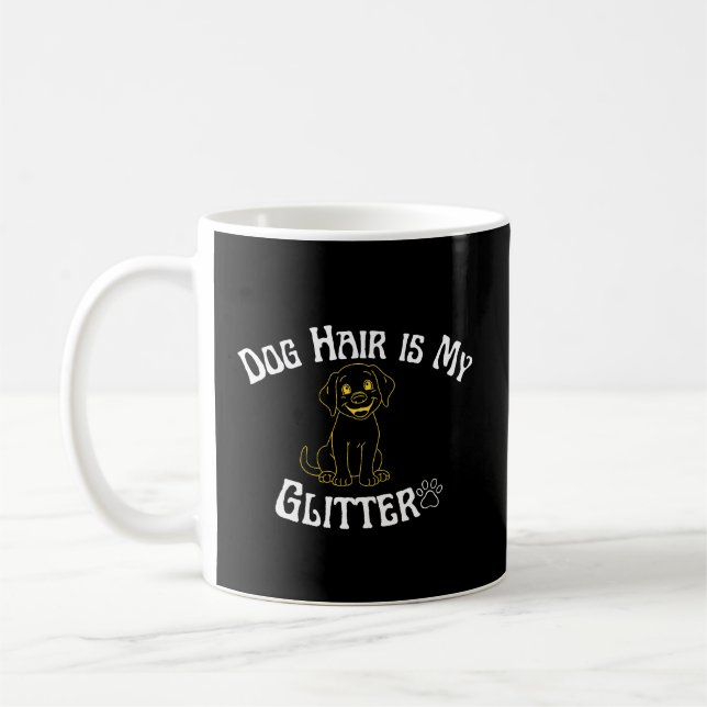 Dog Hair Is My Glitter Funny Dog Lover Kaffemugg (Vänster)