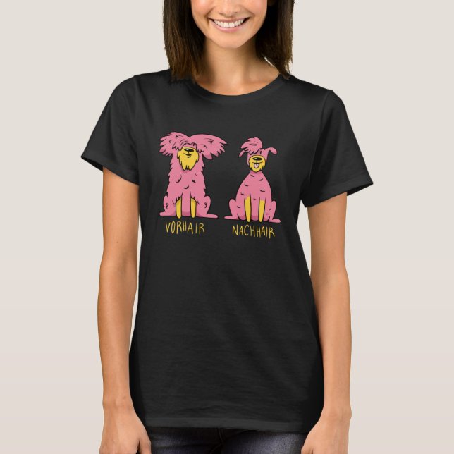 dog haircut hair barber groom t shirt (Framsida)