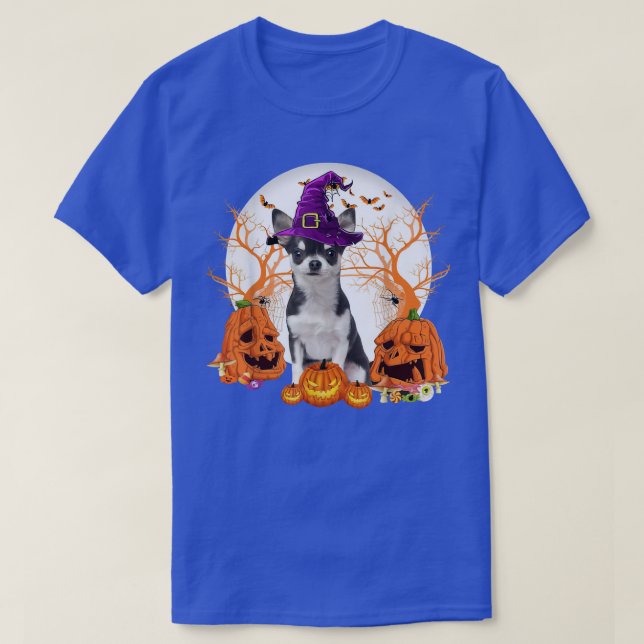 Dog Halloween Chihuahua Dog Jack O Lantern Pumpkin T Shirt (Design framsida)
