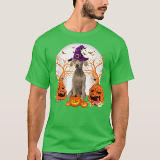 Dog Halloween Weimaraner Dog Jack O Lantern Pumpki T Shirt