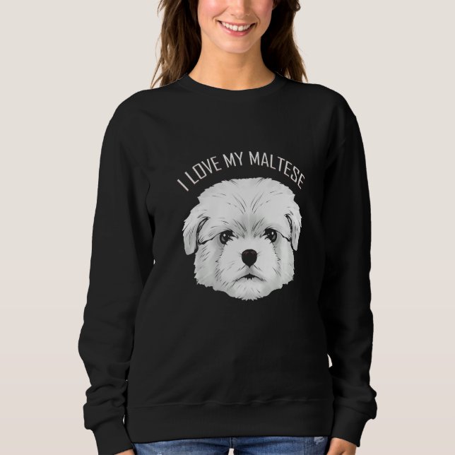 Dog   I Love My Maltese T Shirt (Framsida)