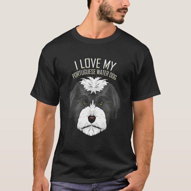 Dog     I Love My Portuguese Water Dog T Shirt (Framsida)