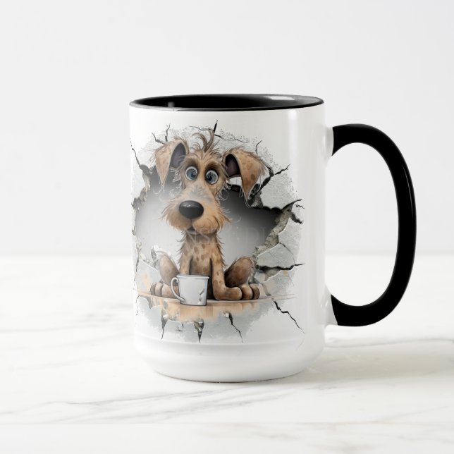 dog in a cracked wall mugg (Höger)