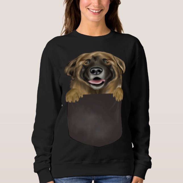 Dog In Pocket  Dog  Leonberger T Shirt (Framsida)
