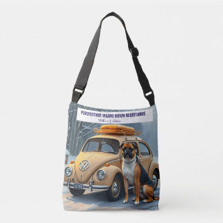 Dog in Snow Bread toast on the Roof Axelväska