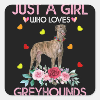 Dog Just A Girl Who Loves Greyhounds Fyrkantigt Klistermärke