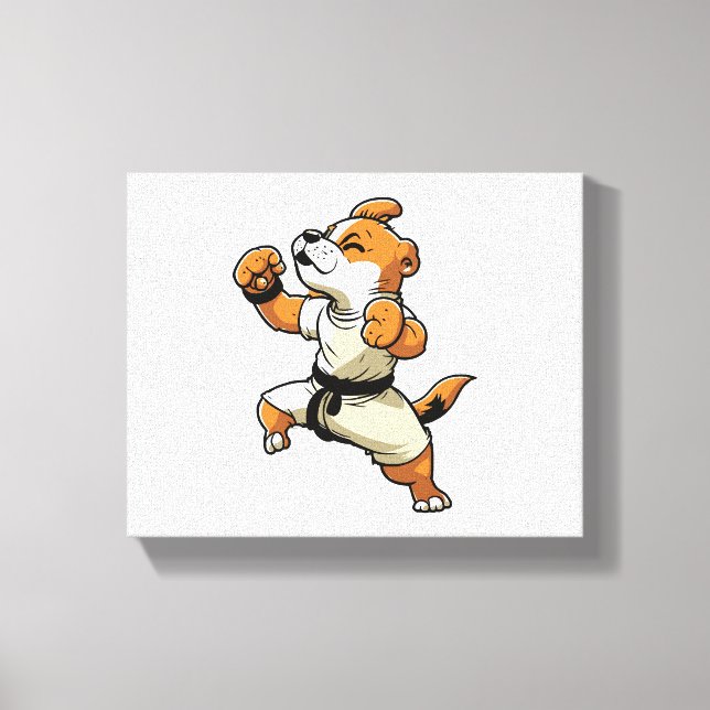 Dog Knows Karate har transformerats Canvastryck (Framsida)