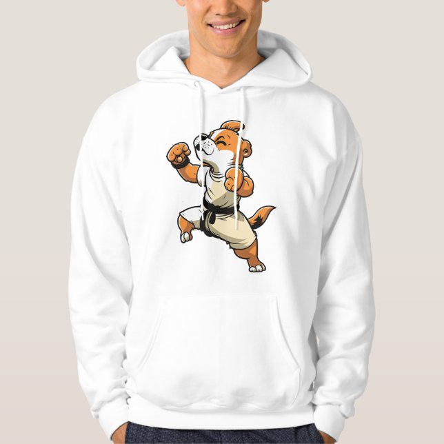 Dog Knows Karate har transformerats Hoodie (Framsida)
