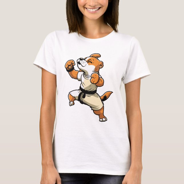 Dog Knows Karate har transformerats T Shirt (Framsida)