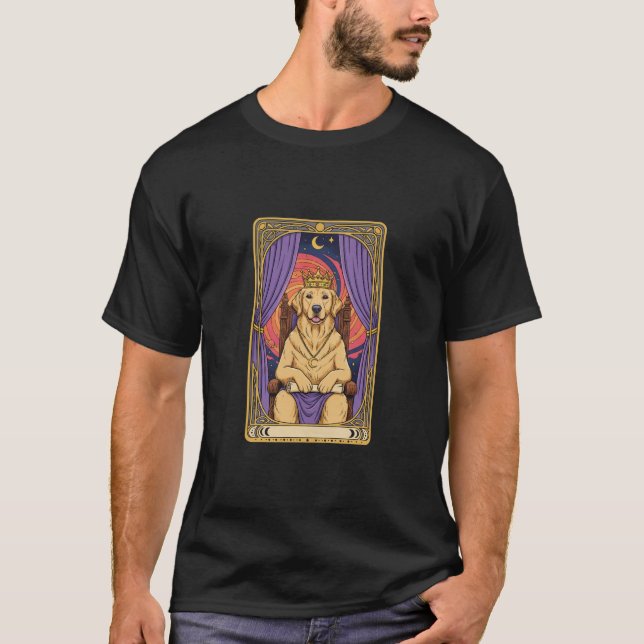 Dog Lady Tarot, Mystical cat, Queen Dog, T Shirt (Framsida)
