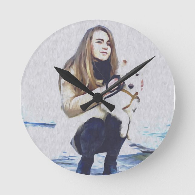 Dog, Laika, Animals Rund Klocka (Framsida)