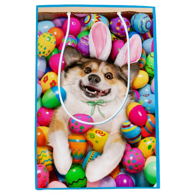 Dog Laying on Easter Eggs (Framsidan)