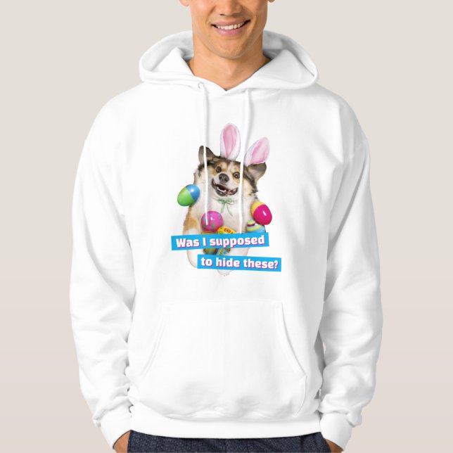 Dog Laying on Easter Eggs Hoodie (Framsida)
