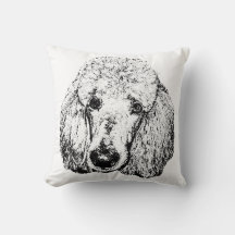 Dog Line Art Pillow – Black and White Minimalist