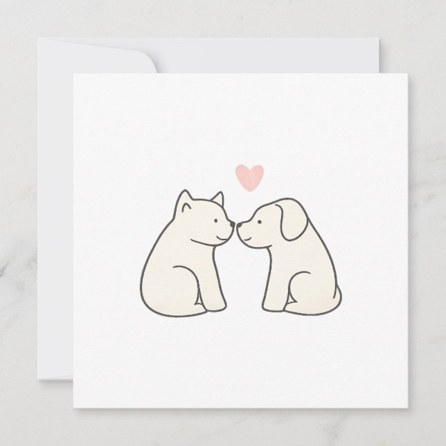 Dog Love Flat Card (Framsida)