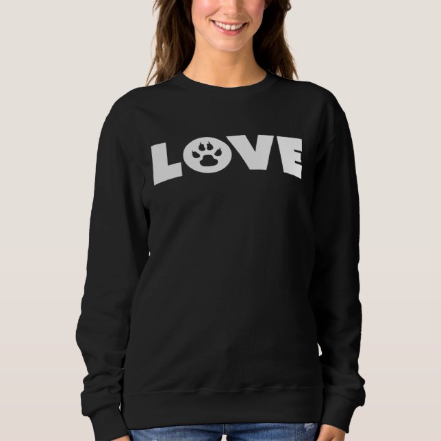 Dog Love Paw Print Graphic Plus Size T Shirt (Framsida)