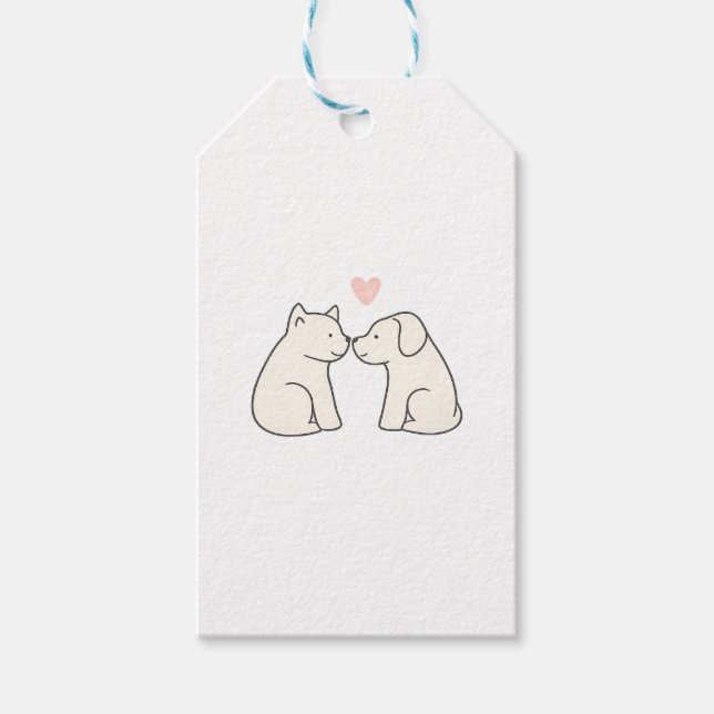 Dog Love Sticker Presentetikett (Framsidan)