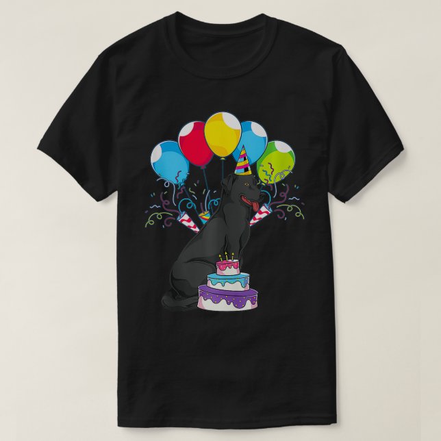 Dog Lover Black Labrador Birthday Party Pet Owner  T Shirt (Design framsida)