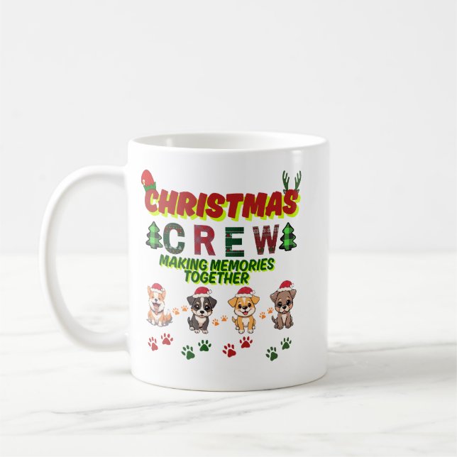 Dog Lover Christmas Family-Christmas crew dogs  Kaffemugg (Vänster)