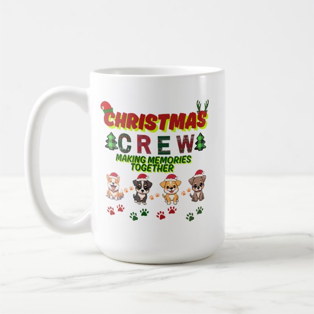 Dog Lover Christmas Family-Christmas crew dogs  Kaffemugg (Vänster)