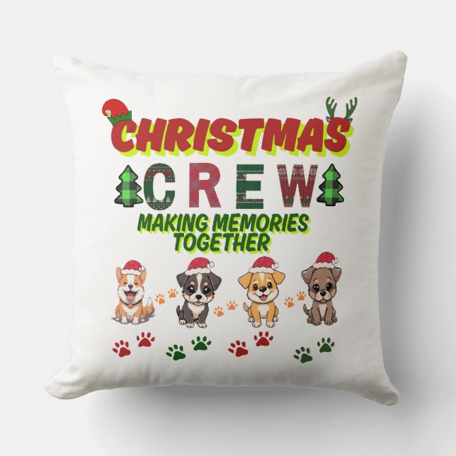 Dog Lover Christmas Family-Christmas crew dogs  Kudde (Framsida)