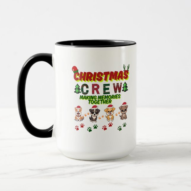 Dog Lover Christmas Family-Christmas crew dogs  Mugg (Vänster)