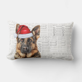 Dog Lover Christmas German Shephed in a Hat Lumbarkudde