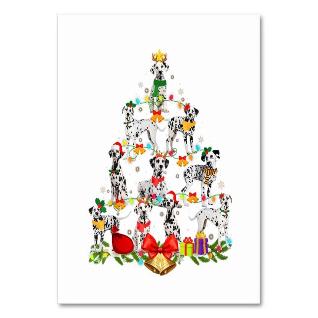 Dog Lover Dalmatian Tree Christmas Light Bordsnummer (Framsidan)