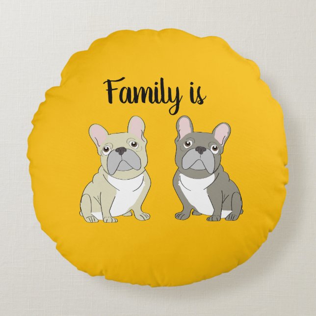 Dog lover, Family is Rund Kudde (Framsidan)