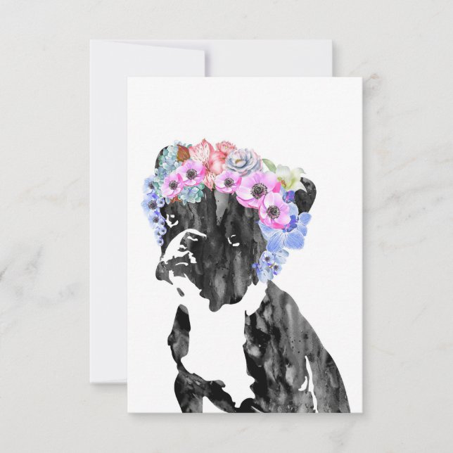 Dog Lover French Bulldog And Flower Tack Kort (Framsida)