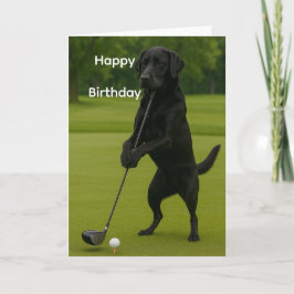 Dog Lover funny birthday card Lab at the Tee Kort