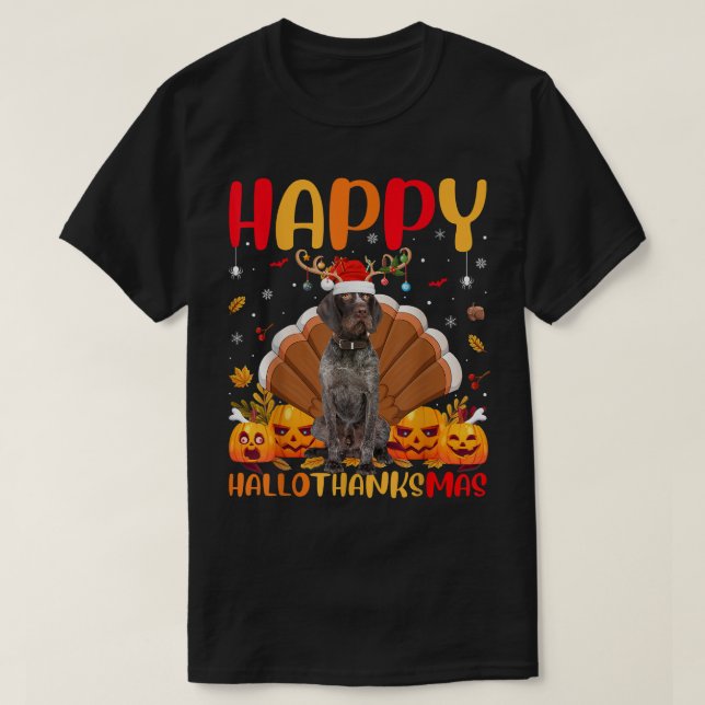 Dog Lover Happy German Wirehaired Pointer Dog Hell T Shirt (Design framsida)