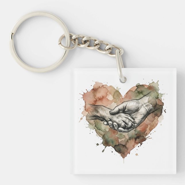 Dog Lover Human Animal Bond Watercolor Heart (Framsidan)