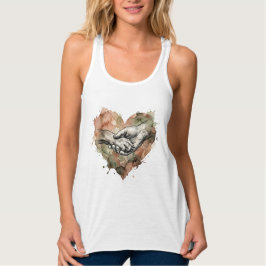 Dog Lover Human Animal Bond Watercolor Heart Linne Med Racerback
