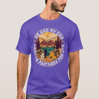 Dog Lover Man and His Dog Best Camping Partners fa T Shirt
