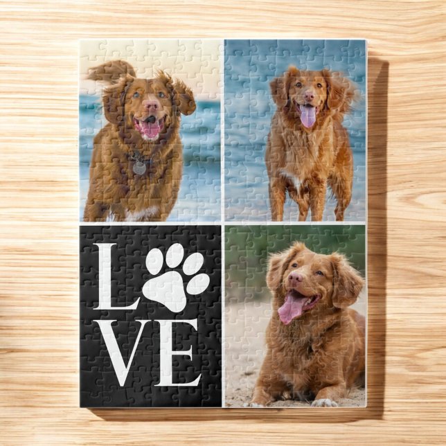 Dog Lover Name Photo Collage Custom Love Pet Pussel (Skapare uppladdad)
