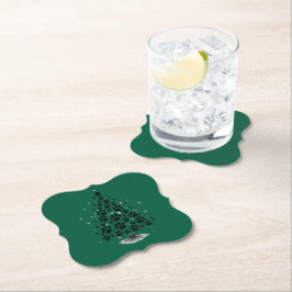 Dog Lover Paw Print Christmas Tree Underlägg Papper