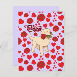 Dog Lover Valentine’s Day Card in Purple Anteckningskort