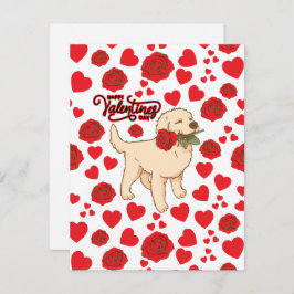 Dog Lover Valentine’s Day Card in White Anteckningskort