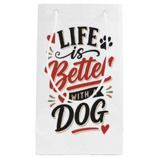 Dog Lover Wall Art - Life is Better with a Dog Red
