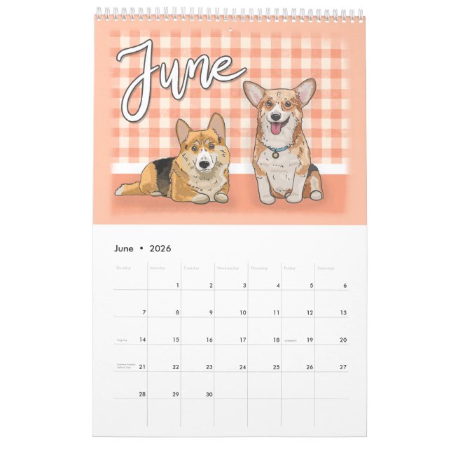 Dog Lovers Calendar 2026 | Hand Drawn Ilustrations Kalender (Jun 2026)